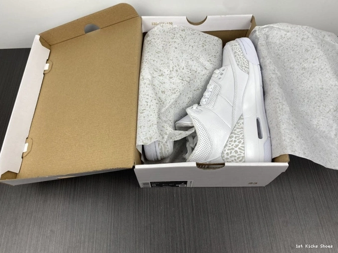 1st Kicks Shoes 3 Air 'Triple 429487-111 Jordan White' PS Retro 0820
